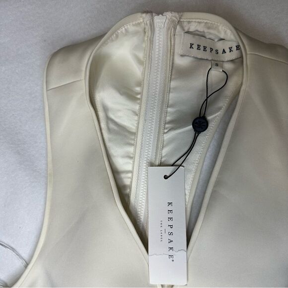 NWT Keepsake the Label Revolve Ivory Lonely Lover Mini Dress - Women Size S - Picture 7 of 8